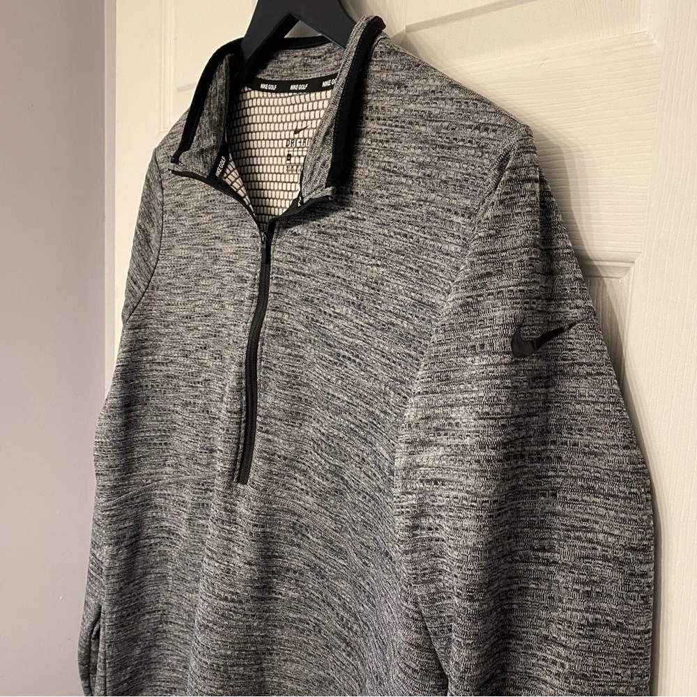 Nike Golf Men's Black and Gray 1/4 Zip-Up Sweater Dri - Fit - Picture 2 of 14